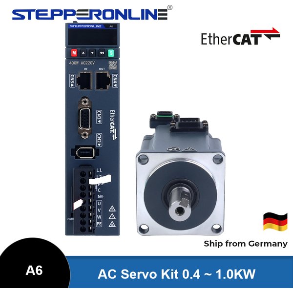 Kit de moteur servo AC EtherCAT STEPPERONLINE 400W/750W/1000W 1,27Nm 2,39Nm 3,18Nm 220VAC 3000RPM avec encodeur absolu IP67 pour CNC