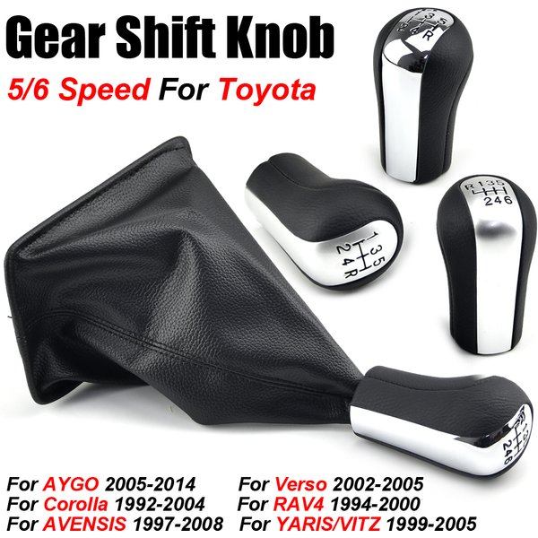 Pommeau de levier de vitesse 5 6 vitesses, couvercle de botte pour Toyota Corolla 1998 – 2003 AYGO Verso RAV4 YARIS VITZ