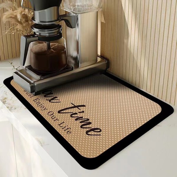 Tapis de Machine à café chaude, sans nettoyage, technologie antisalissure, coussin de contrôle de l'eau en cuir, tasse à café, tampon absorbant l'eau