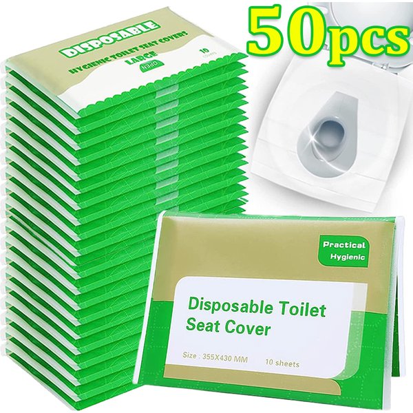 Portable Disposable Toilet Seat Cover Travel Camping Hotel Bathroom Accessories Degradable Waterproof Soluble Water Toilet Mats