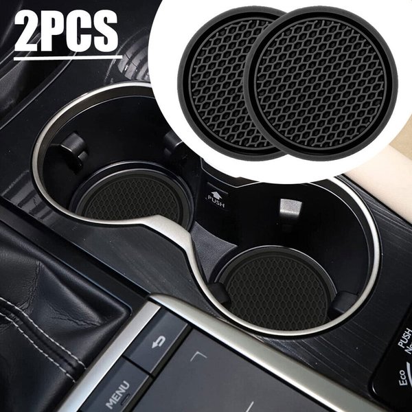 2Pcs Schwarz Auto Auto Tasse Halter Anti Slip Einsatz Untersetzer Pads Für Auto Innen Dekoration Auto Styling Zubehör