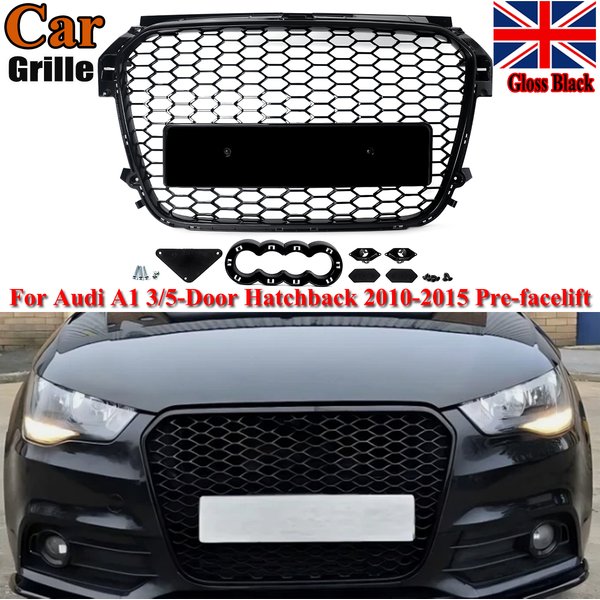 Magickit für Audi A1 8X S1 2010-2015 Vor-Facelift Schrägheck Wabengrill Frontgrill Mittelgitter RS1-Stil Kühlergrill