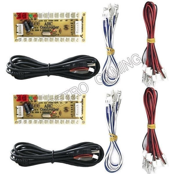 Kit de carte de circuit imprimé USB zéro retard, manette à bouton-poussoir LED, câble 5 broches pour Raspberry Pi 4, bricolage d'arcade, PC, 2.8mm, 4.8mm