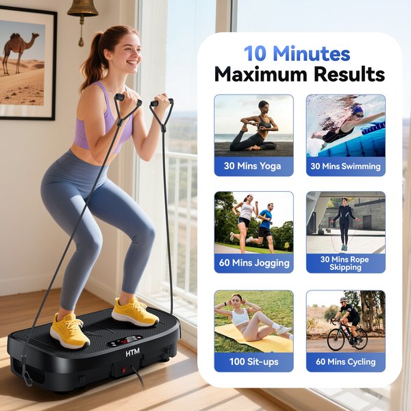 Vibrationsplatte Trainingsgerät Ganzkörper-Workout Leistungsstark 120 Einstellbare Stufen Vibrations-Fitnessplattform Vibrations-Gewichtsverlust