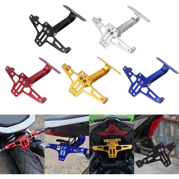 Support de plaque d'immatriculation arrière de moto, support en alliage d'aluminium, accessoires universels, pièces de Modification de moto