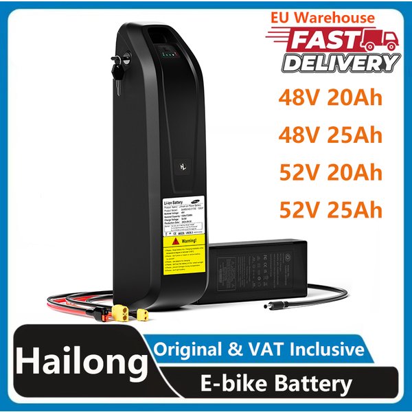 EU-Lager E-Bike-Akku 48V20Ah/25Ah, 52V 20Ah/25Ah für 35A BMS 100-1600W Motor 21700 Zellen Smart E-Bike Hailong Batterien