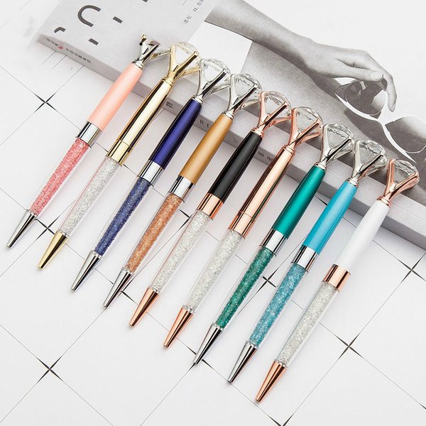 1 Pieces Metal Office School Stationery Diamond Rose Gold Ballpoint Pen