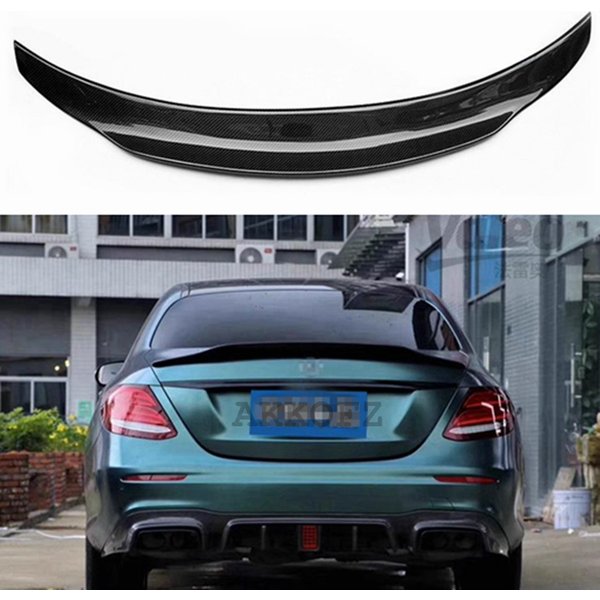 Für Mercedes Benz E Klasse W213 E200 E300 E400 E550 2017-2020 Carbon Faser Auto Spoiler Schwarz Farbe spoiler PSM stil