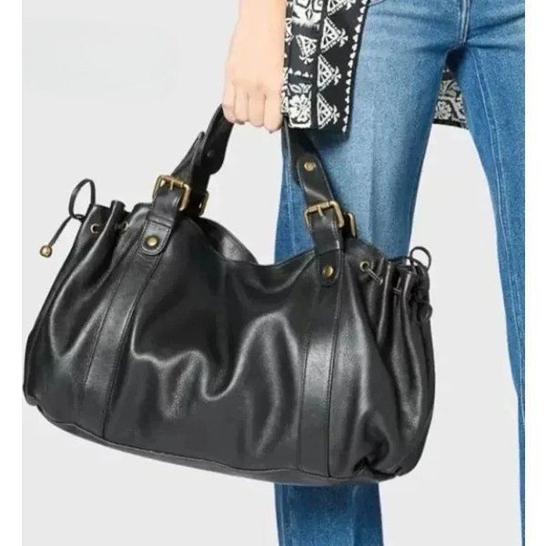 Sac bandoulière simple pour femme, élégant et polyvalent, style Boston, sac à main souple en polyester pour le travail