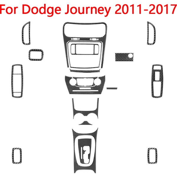 Auto-Kohlefaser-Schwarz-Aufkleber, dekoratives Zubehör für den Autoinnenraum, für Dodge Journey 2011 2012 2013 2014 2015 2016 2017