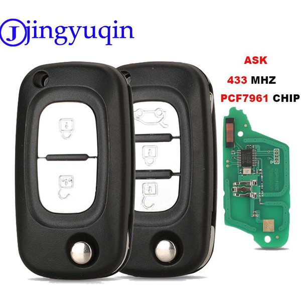 jingyuqin Remote Car Key 433MHz pcf7961 chip For Mercedes-Benz Smart Foding flid Key Control Key