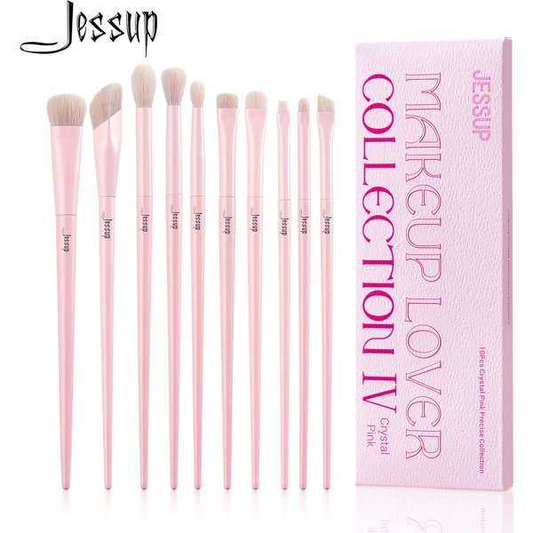 Jessup Eyeshadow Brush Set Pink Eye Makeup Brushes Concealer Brush Premium Vegan Eyeshadow Liner Blending Brush for Makeup, T496