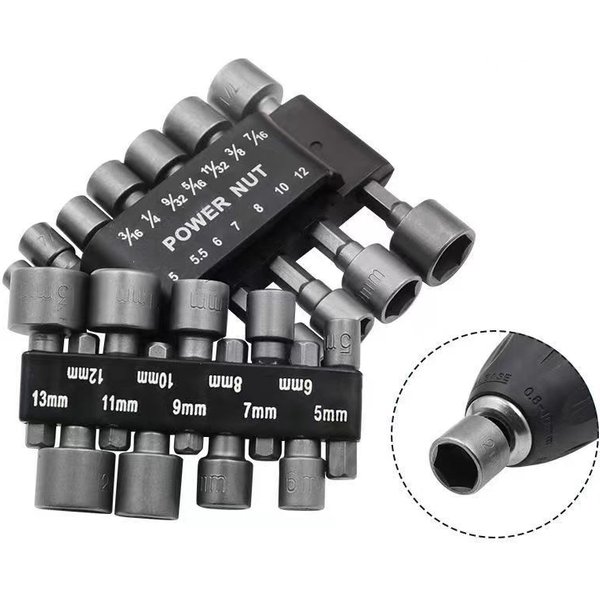 9pc internal hexagonal strong socket wrench 14pc hexagonal handle screw extension rod pneumatic screwdriver insert tool set