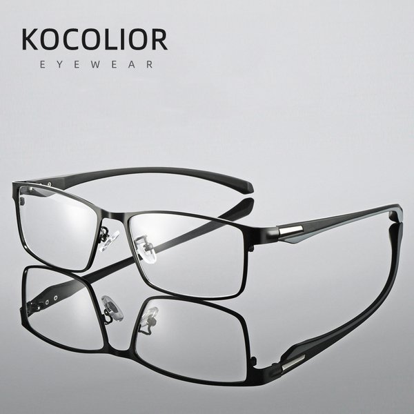 KOCOLIOR Anti lumière bleue hommes lunettes de lecture alliage de titane cadre métallique lecteur d'ordinateur d'affaires + 1.50 1.75 2.0 2.25 2.50 2.75