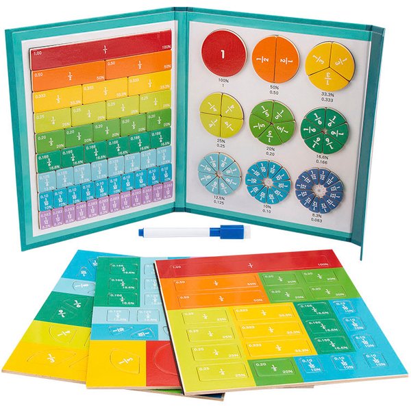 Kinder Magnetische Bruchteil Lernen Mathe Spielzeug Holz Bruchteil Buch Set Kinder Arithmetik Lernen Pädagogisches Spielzeug Lehrmittel