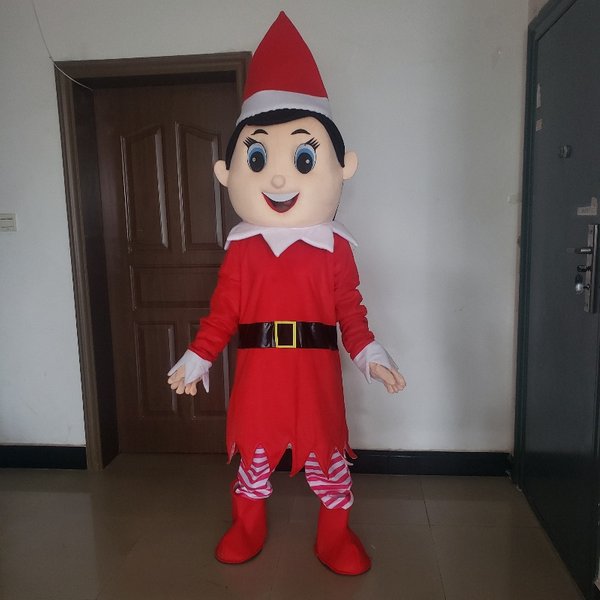 Costumes de mascotte d'elfe garçon rouge mignon pour adultes, déguisements de personnage populaire, tenues de fantaisie pour Noël, carnaval, anniversaire, fête, accessoires événementiels