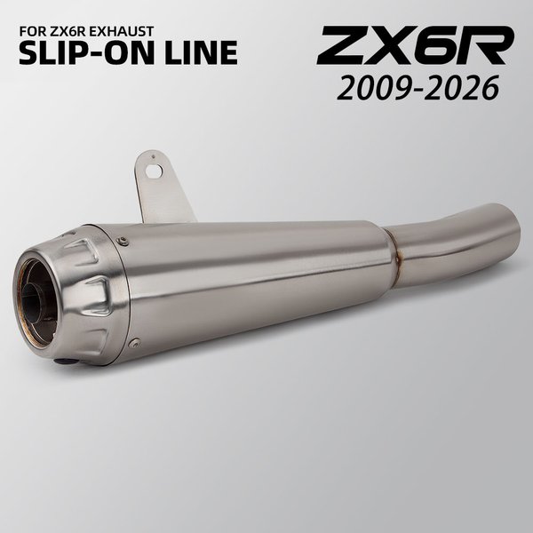 Pot d'échappement ZX6R pour Kawasaki ZX-6R ZX636 2009-2026, kit d'échappement moto à enfiler, tube arrière Super Racing Pro Race