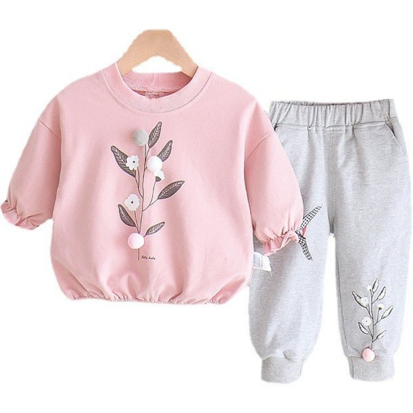 New Spring Autumn Fashion Baby Girl Clothes Children Cute Casual T-Shirt Pants 2Pcs/Sets Toddler Sports Costume Kids Tracksuits