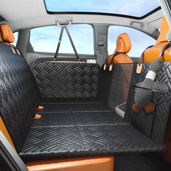 Hundehängematte für Auto, SUV, LKW, wasserdicht, mit hartem Boden, Rücksitzverlängerung für Hunde, Rücksitzabdeckung, Hundeautositzabdeckung