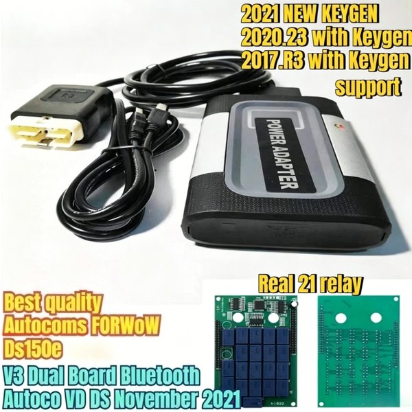 Meilleur 21relais 2026 pour automobile avec Coms FORWow Ds150e Original OBD2 Scanner Outil de diagnostic Voiture Camion Tcs Auto vers Com cdp Ensemble complet