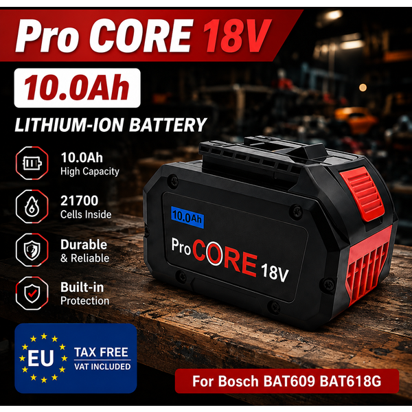 Hochleistungsfähiger 18V 10,0Ah ProCORE Ersatz-Lithium-Akku für Bosch Akku-Werkzeuge BAT609 BAT618 GBA18V80 mit integrierten 21700-Zellen