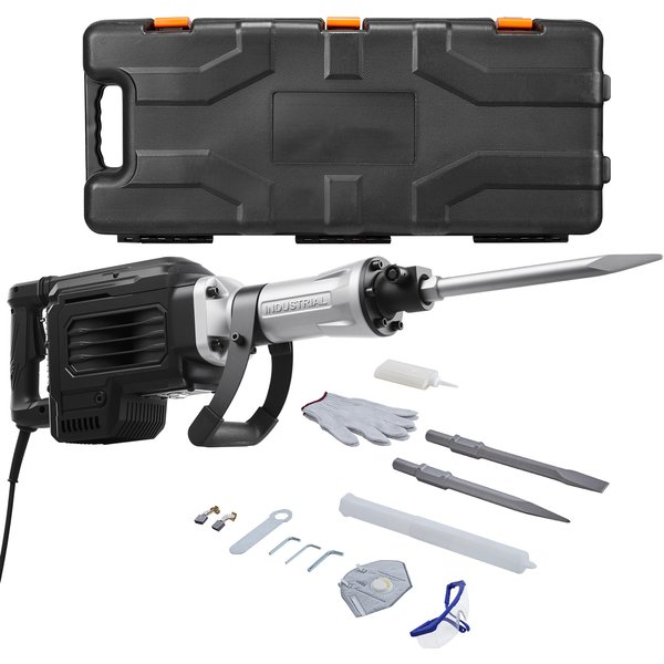 SucceBuy Abbruchhammer 2800 W Leistungsstarker elektrischer Presslufthammer 1200 BPM Betonbrecher mit Tragetasche Handschuhe