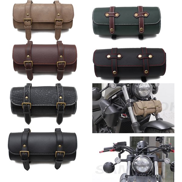 Vintage Motorcycle Saddle Bags PU Leather Otorbike Side Tool Tail Bag Luggage for Harley Universal Motorcycle Saddle Bags