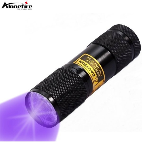 9 LED 395-400 nm UV-Licht Taschenlampe Mini Taschenlampe Geld Erz Leckage Id Unsichtbare Tinte Marker Haustier Flecken Katze Tinea Checker Verwenden AAA
