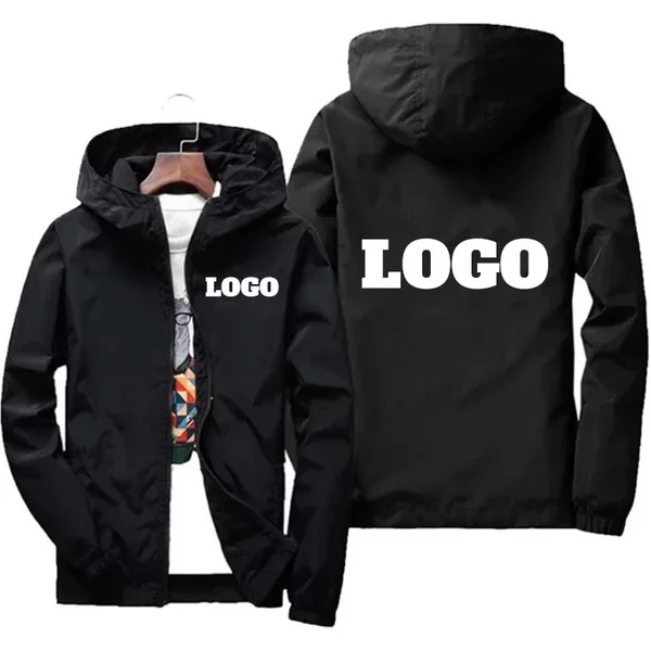 Nom personnalisé: veste d'automne, coupe-vent imperméable pour hommes, vêtements décontractés, grande taille 7Xl, vêtements de sport d'extérieur noirs