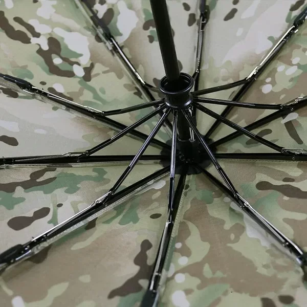 Parapluie tactique automatique camouflage, parapluie pliable portable à rayures tigre, coupe-vent, pour voyage, chasse, camping en extérieur