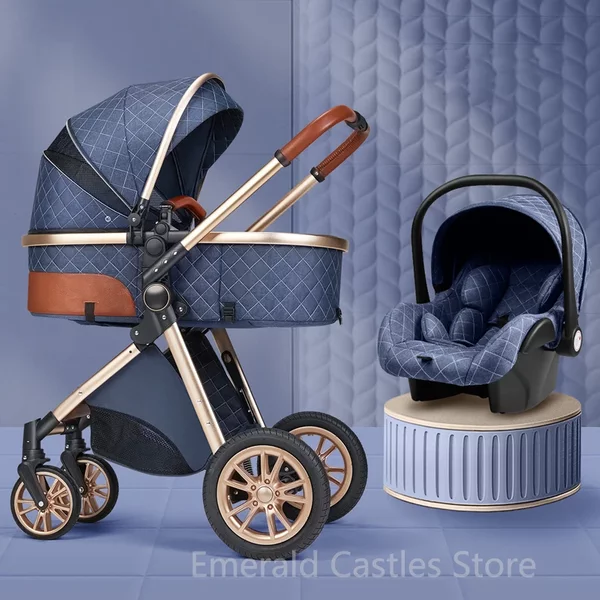Neue 3-in-1 Kinderwagen Hohe Landschaft Wagen Licht Neugeborenen Kinderwagen Stoßfest Zwei Weg 2 in 1 Kind Auto baby Komfort Warenkorb 2024