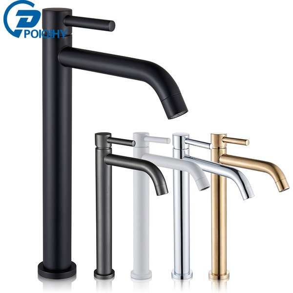 Robinet de lavabo noir, mitigeur d'eau de lavabo de salle de bains, robinet d'évier d'eau chaude et froide, robinet de salle de bains, robinet en or brossé