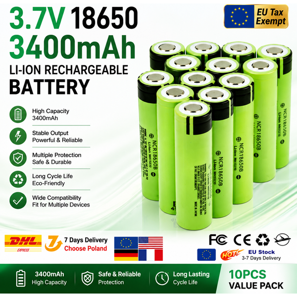 100% original 3,7V NCR18650 34B wiederaufladbare Li-Ionen-Batterie 18650 3400mAh Akku