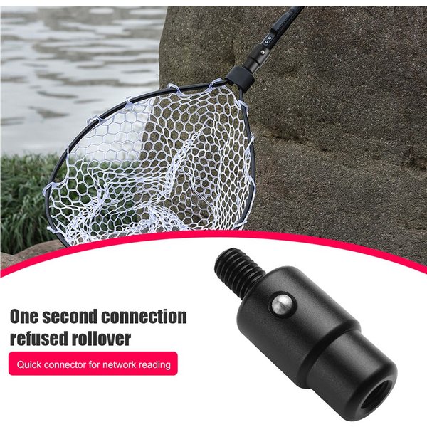 Fish Landing Dip Net Connector 8mm Screw Head Quick Release Adapter Prevent Fish Running Anti-rotation Net Rod Parts