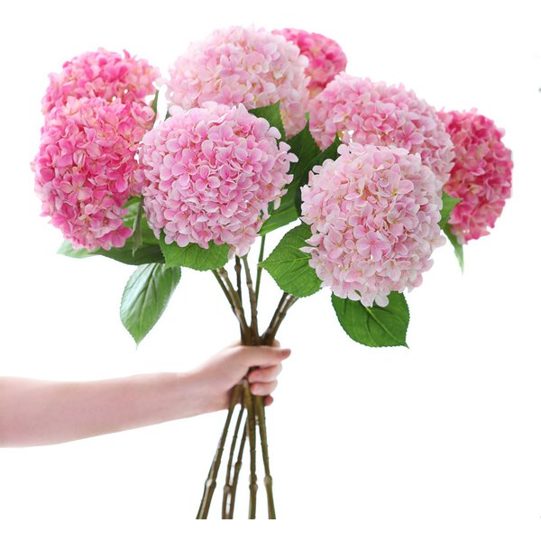 Bouquet de fleurs artificielles d'hortensia en soie, 58cm, pour fête, mariage, salon, décoration de la maison