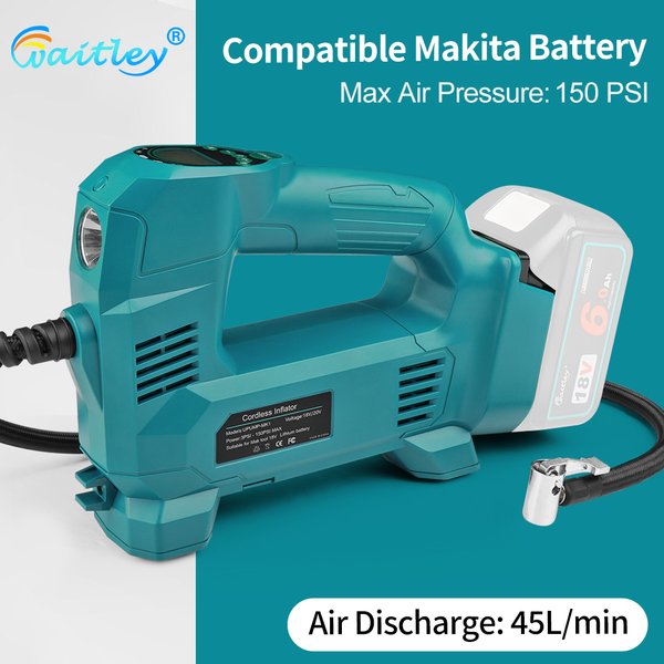 Compresseur d'air gonfleur d'air portable pour pneu de voiture/moto/vélo/pompe électrique sans fil extérieure/pour batterie makita 18V