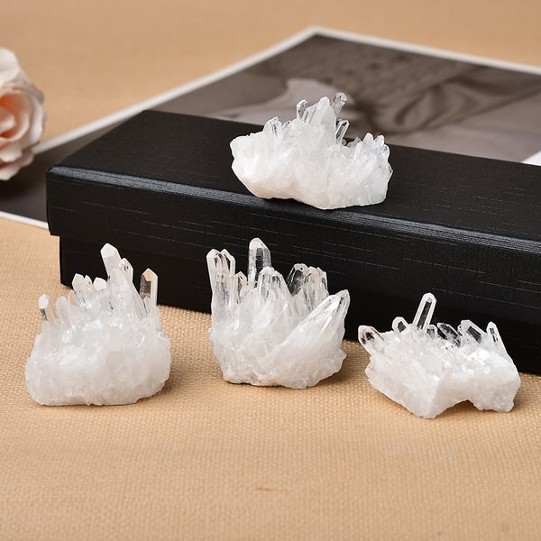 Natürlicher Kristall-Cluster, roher Quarz, weißer klarer Quarz, Heilsteine, Edelstein, Reiki-Exemplar, Heimdekoration, rohe Mineralien-Geschenke