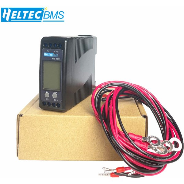 Heltec Battery Equalizer LCD Batteries Voltage Balance Lead Acid Battery Connected Parallel Series for 12V/ 24/36/48V/96V HT-10C