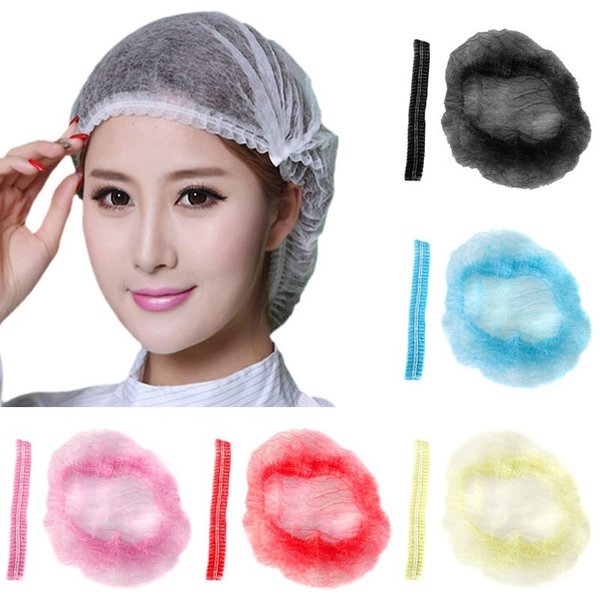 100pcs/Pack Disposable Hair Head Covers Net Bouffant Dustproof Anti Dust Caps Breathable Shower Bathing Hats Kitchen
