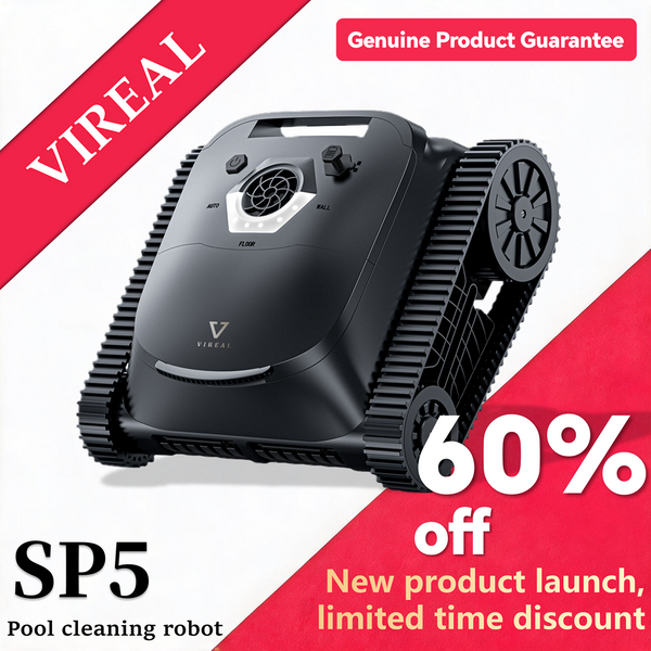 VIREAL SP5 Roboter-Poolreiniger – 2026 Verbesserte Version, Wand- und Wasserlinienreinigung, Kabellos, Reinhaltet bis zu 300 m² ㎡ 21 m³/h Saugleistung, 180 Min. Laufzeit, Intelligente Navigation