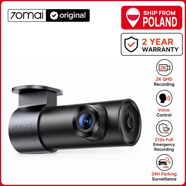 Caméra embarquée 70mai M310 Plus 2K 1440P 143 ° Caméra DVR de voiture intelligente avec vision nocturne FOV, commande vocale, surveillance de stationnement 24h/24, mini, installation facile