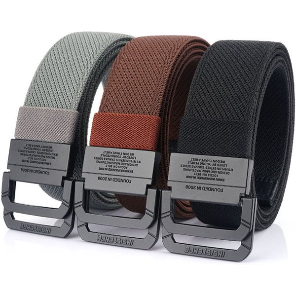 Canvas Belt For Men Simple Alloy Button Nylon Mens Tactical Belt Outdoor Hunting Multifunctional Casual Military Belt 3.8cm Wide