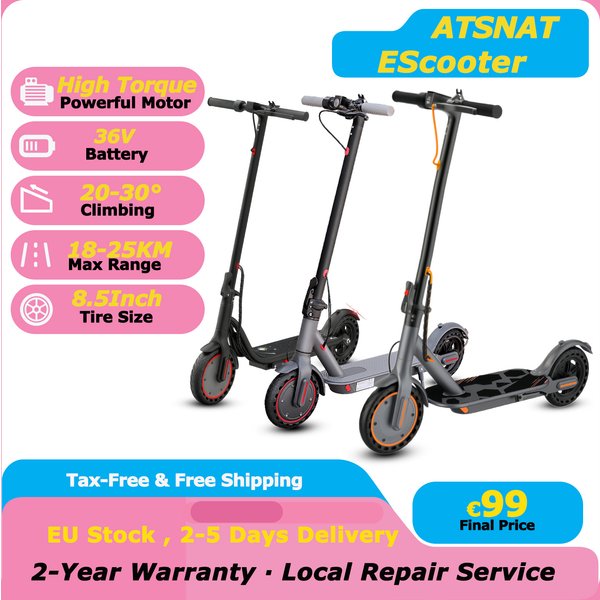 ATSANT Elektroroller für Erwachsene, leistungsstarker Motor, 8,5/10 Zoll Reifen, 20-50 km Reichweite, Elektroroller für Erwachsene, Elektro-Kick-Scooter