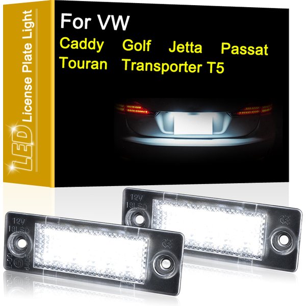 Lampe de plaque d'immatriculation LED 12V, pour VW Caddy Golf5 Jetta Passat 3B/3C Touran Transporter T5, assemblage d'éclairage de plaque d'immatriculation blanc