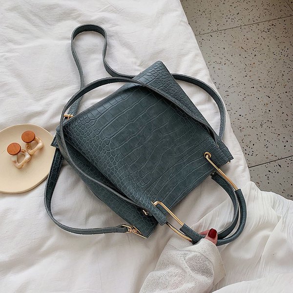 Alligator Muster PU Leder Eimer Taschen Für Frauen Kleine Schulter Umhängetasche Dame Mode Handtaschen Luxus Totes