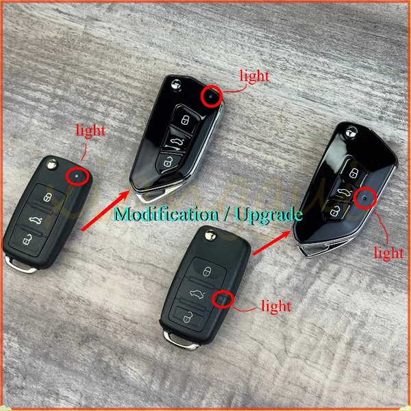 Modifizierte Autoschlüsselhülle für Volkswagen Jetta Golf Polo Passat Beetle für Skoda Seat B5 Mk6 Caddy Tiguan Octavia