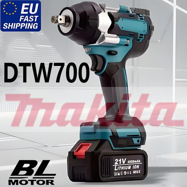 für Makita 1200NM DTW700 Bürstenloser Elektrischer Schlagschrauber, Wiederaufladbarer Schraubenschlüssel 1/2" für Autoreifen, Kabelloses Elektrowerkzeug für Makita 18V Akku