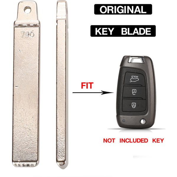 jingyuqin 10PCS Original Smart Remote Control Folding Filp Key Blade For KIA Hyundai Accent 2017- 2019 With Uncut Key Blade #746
