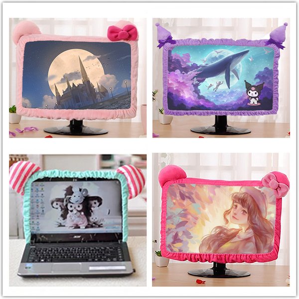 Housse de protection décorative pour moniteur d'ordinateur portable, mignonne, anti-poussière