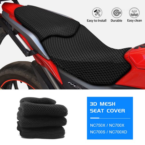 Housse de siège en maille 3D, pour Honda NC 750 NC750 X NC750X NC700X NC700XD NC700S NC 750X 700X, housse de coussin en tissu Nylon antidérapant